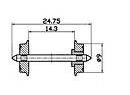ROCO 40194 HO - Essieux diamtre 9 mm isols sur une seule roue
