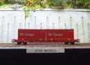 MEHANO ref 19844 HO - Transcontainer SGKKMS avec 2 containers 20p ep V DB Cargo