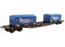 LS MODELS 30319 HO - Sgss brun, conteneurs collapsibles, SPEDIRAIL bleu ep IV SNCF