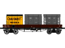 REE Modles WB 426 HO - Plat TP avec 3 conrtainers ep III SNCF WB426