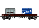 REE Modles WB 427 HO - Plat TP avec 2 containers ep III SNCF WB427