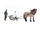 ARTITEC 387392 HO - Agriculteur avec son Cheval et sa charrue