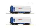 ROCO 6680007 TT - Coffret de 2 pices wagons  bches coulissantes - OBB-RCW - Ep VI