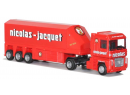 AWM 71044 HO - Tracteur routier Renault Magnum avec semi remorque porte verre NICOLAS JACQUET